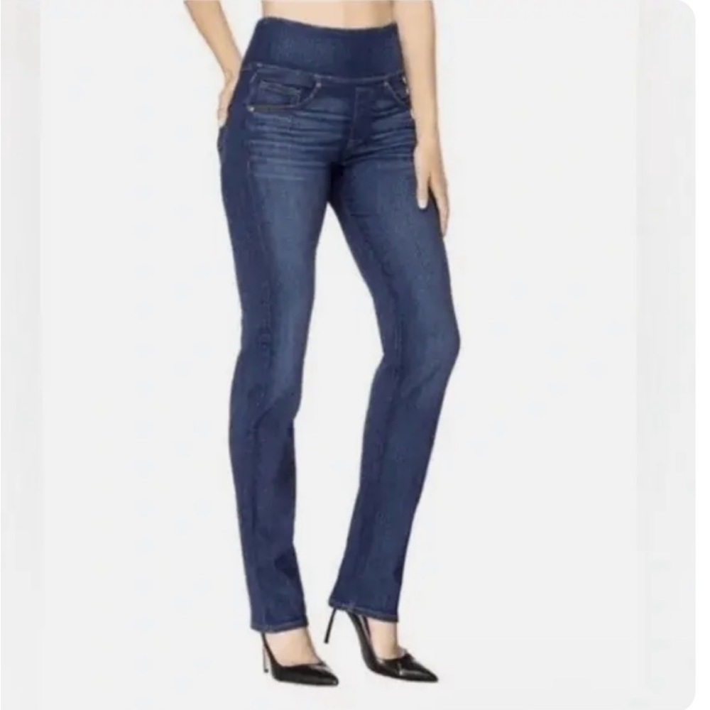 Spanx Signature Straight Jeans, Size 28, Blue Denim